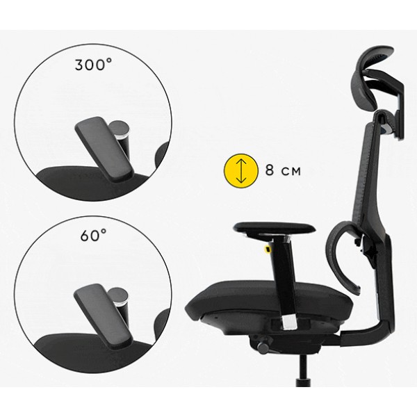 Фото - Кресло офисное Mealux S8 Air Fabric Black (HF-S8P F/B)